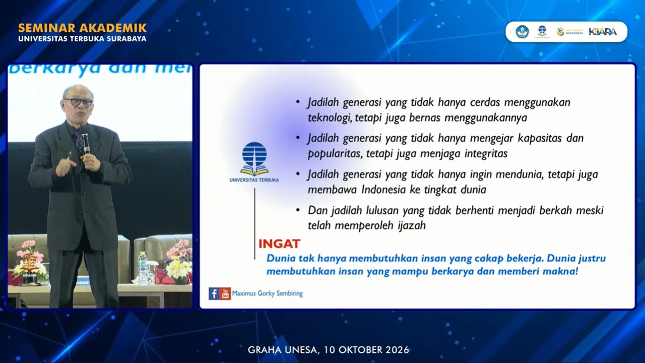 Seminar Akademik UT Surabaya Hadirkan Tokoh Nasional, Dorong Alumni Inovatif, Berintegritas, dan Mendunia